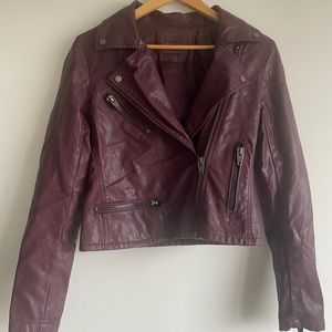 Blanknyc maroon leather jacket